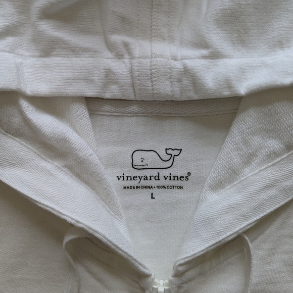 Vineyard Vines Women's Striped Hoodie in White and Navy - Picture 2 of 11